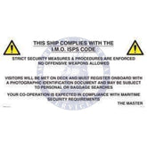 ISPS Code Sign: ISPS Gangway Board